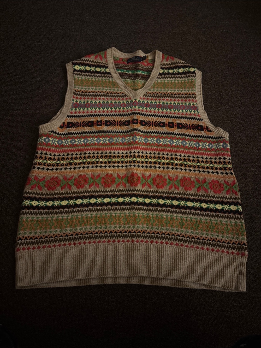 Polo by Ralph Lauren Multicolor Fair Isle V-Neck Sweater Vest
